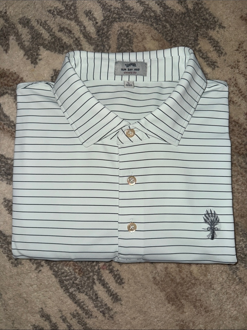 Tiger Woods Striped Golf Polo L